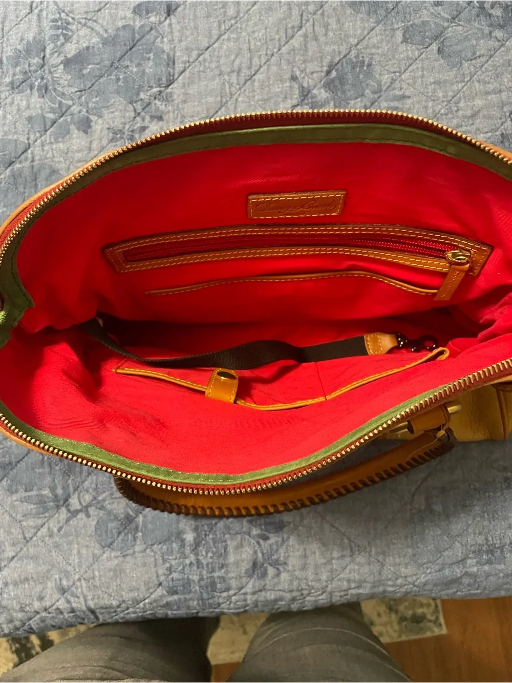 Dooney & Bourke Tan Pebbled Leather Shoulder Bag - Picture 8 of 10